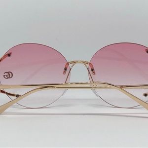 GUCCI-GG0645S 003 ROUND SUNGLASSES GOLD PINK GRADIENT